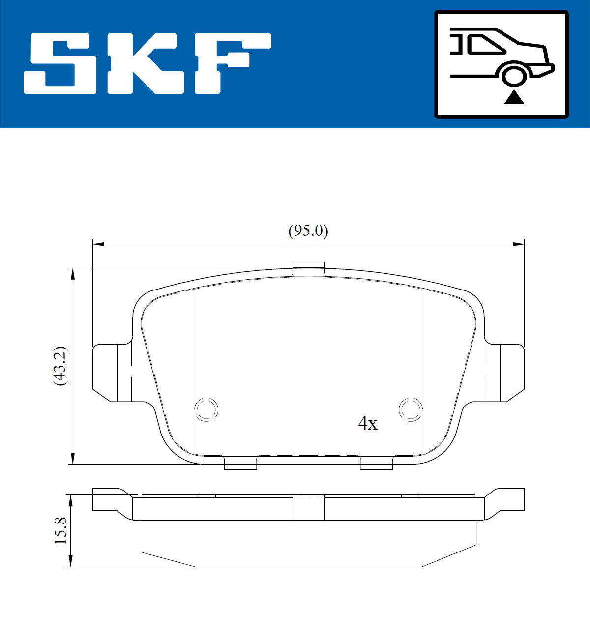 Set placute frana,frana disc VKBP 90072 SKF